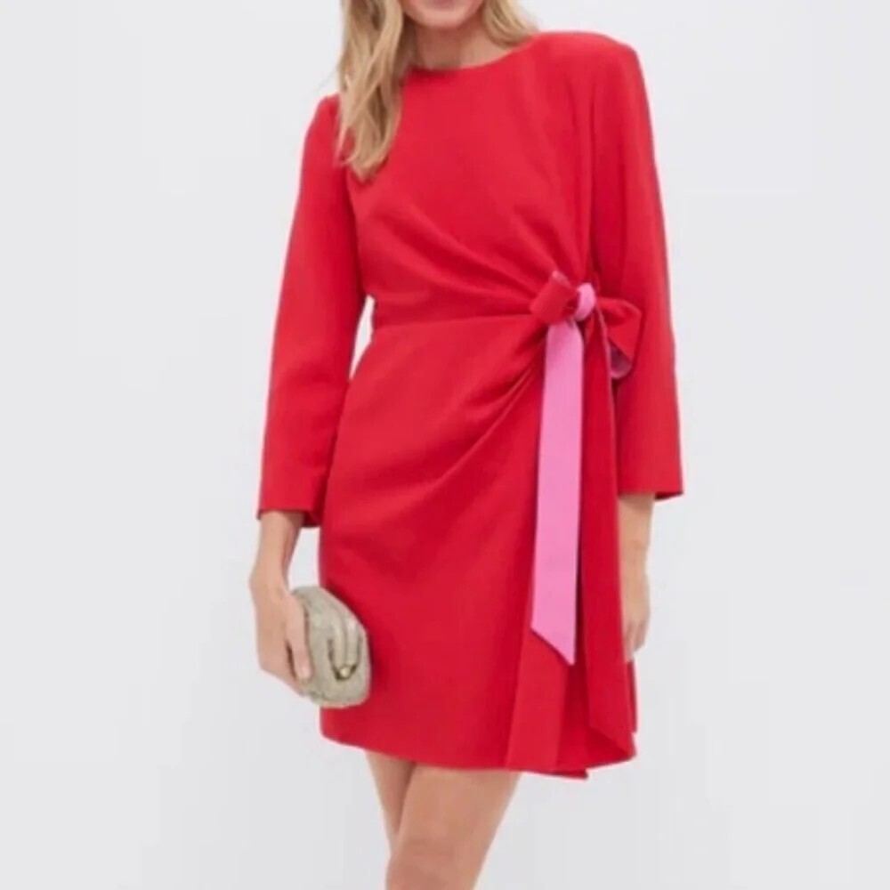 Tuckernuck Sienna Wrap Dress Size XXL Red Pink Wedding Guest Event Cocktail